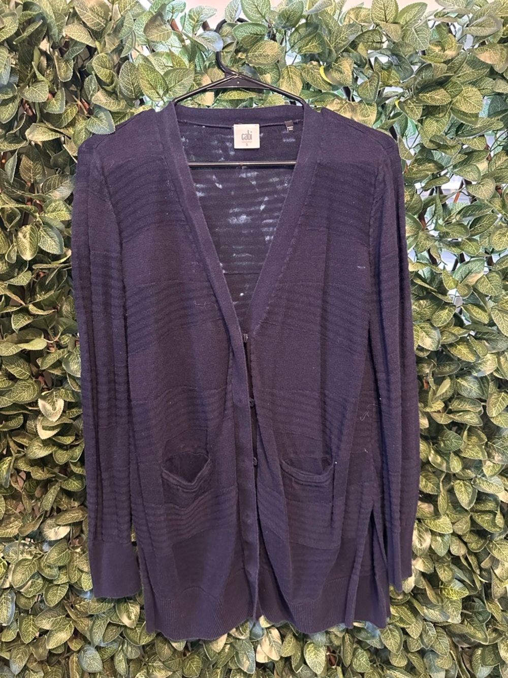 CAbi Deep Navy Open-Front Lightweight Cardigan